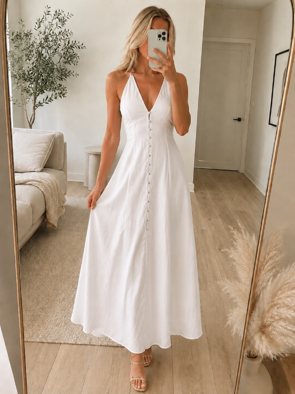 NWT Off White Crisscross Back Maxi Dress Large